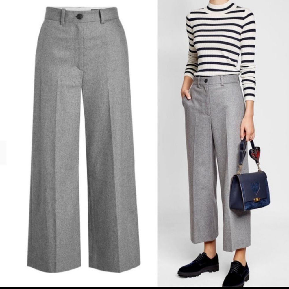 Rag & Bone Crane gray wool crop wideleg pants size 2, excellent condition!